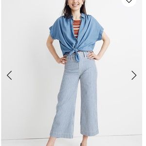 Madewell Wide Leg Crop (Herringbone/Stripe)